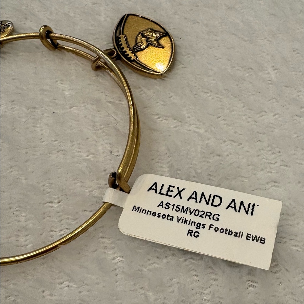 Alex and Ani Rose Gold NFL Minnesota Vikings Charm Bracelet - Picture 3 of 5